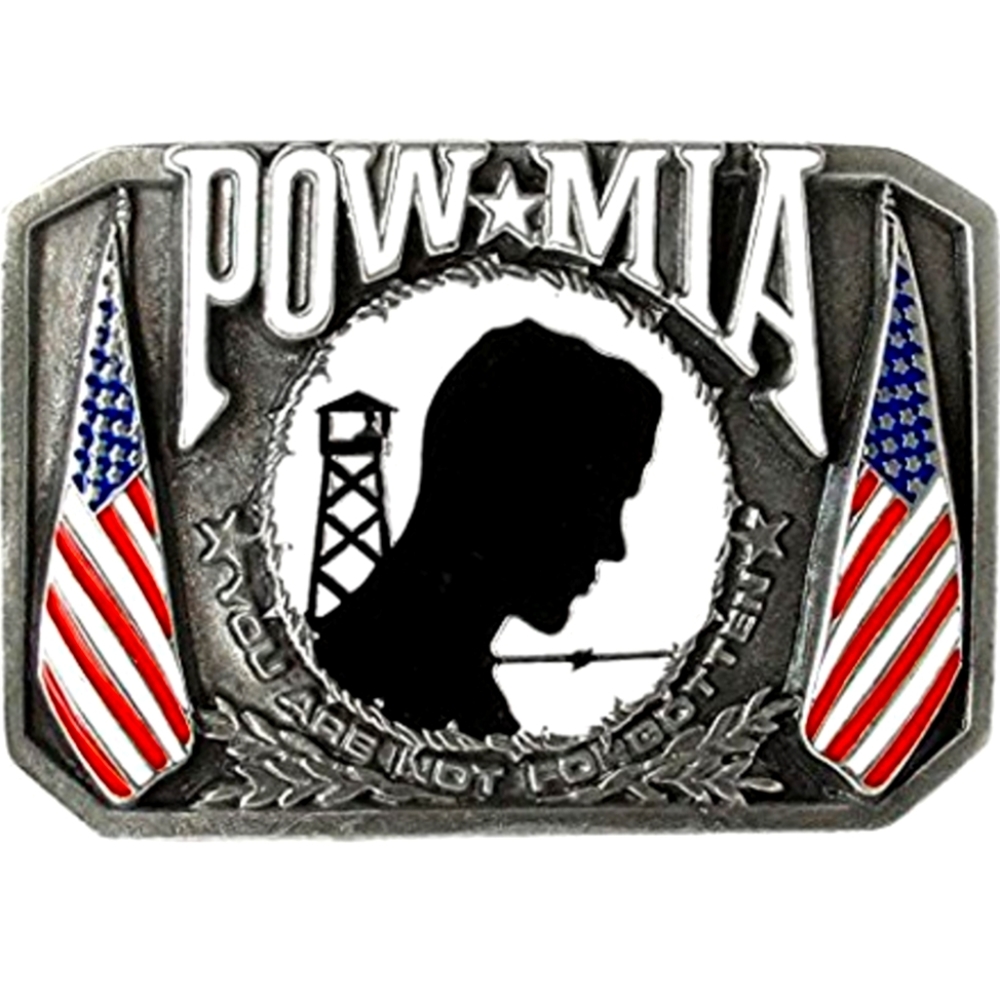 New POA MIA prisoner of War missing in action military belt buckle approx. 3.75"